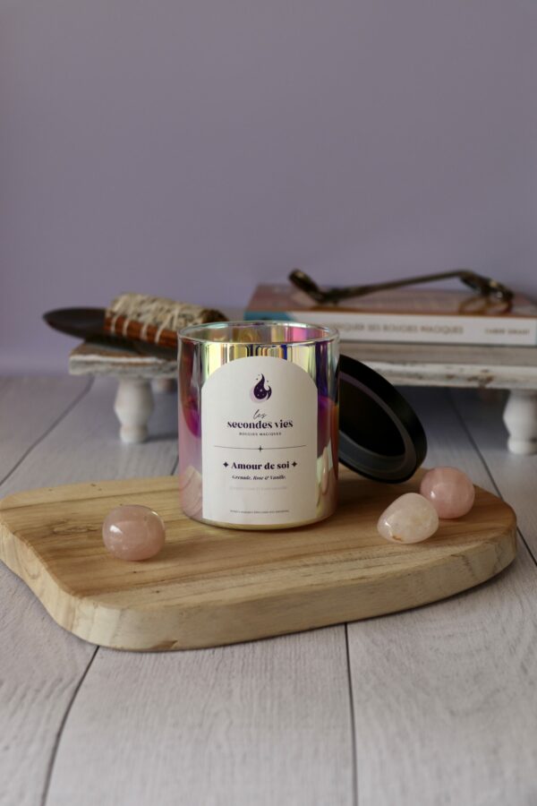 Bougie parfumée Amour de soi - Quartz rose & Labradorite – Image 2
