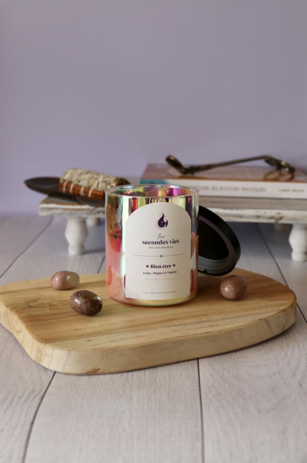 Bougie parfumée Bien être psychique - Rhodonite & Amethyste – Image 2